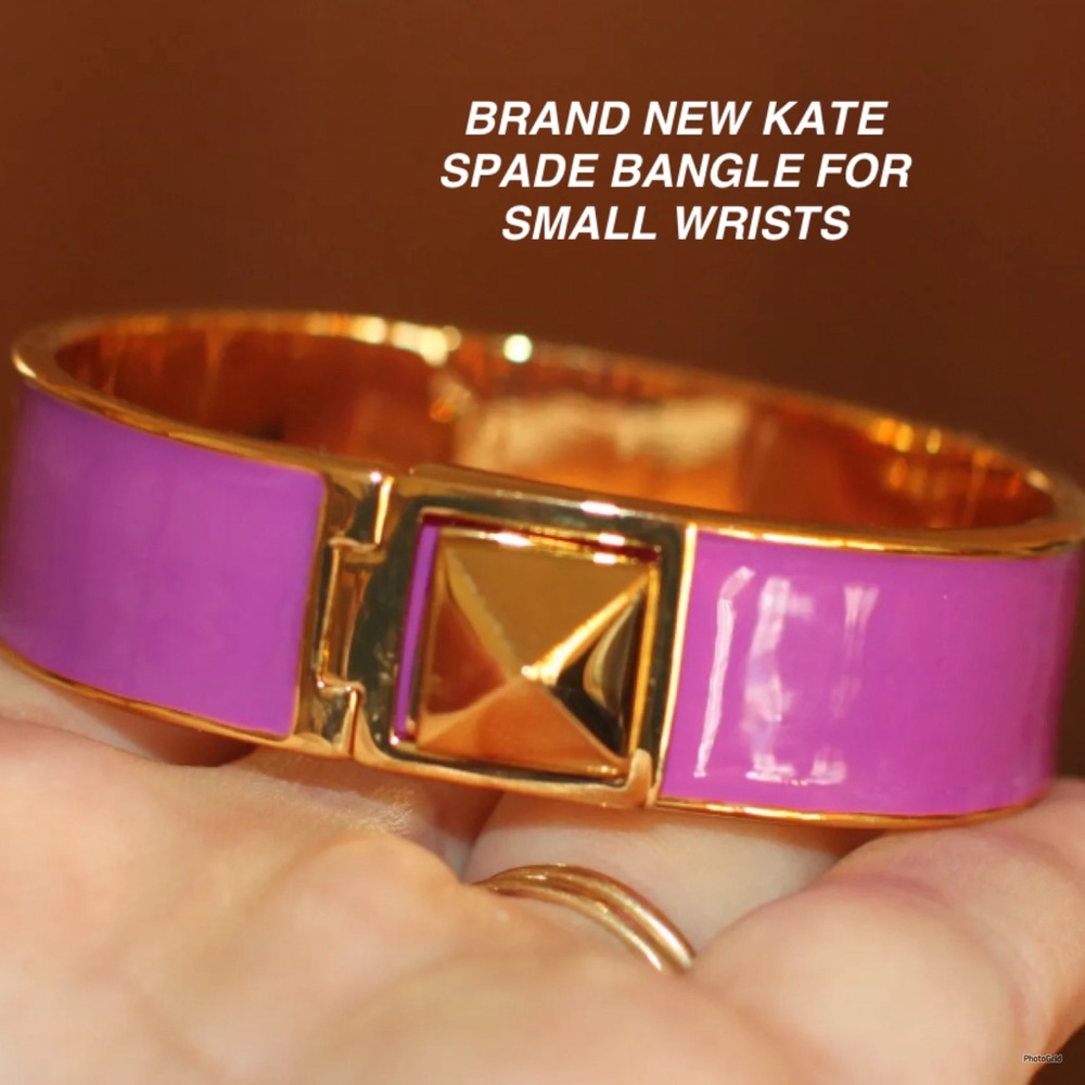 Brand new purple and 14K gold plated KATE SPADE bracelet for small wrist. 7in